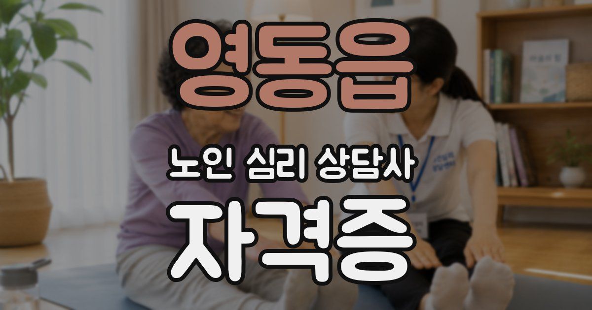 영동읍 노인 심리 상담사 자격증