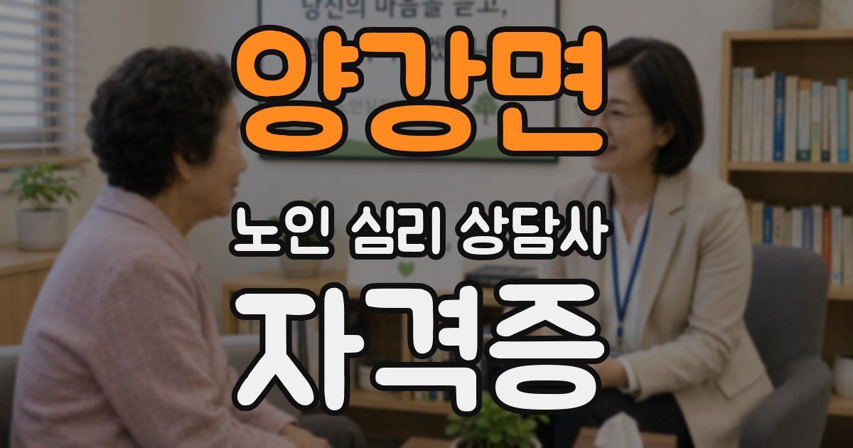 양강면 노인 심리 상담사 자격증