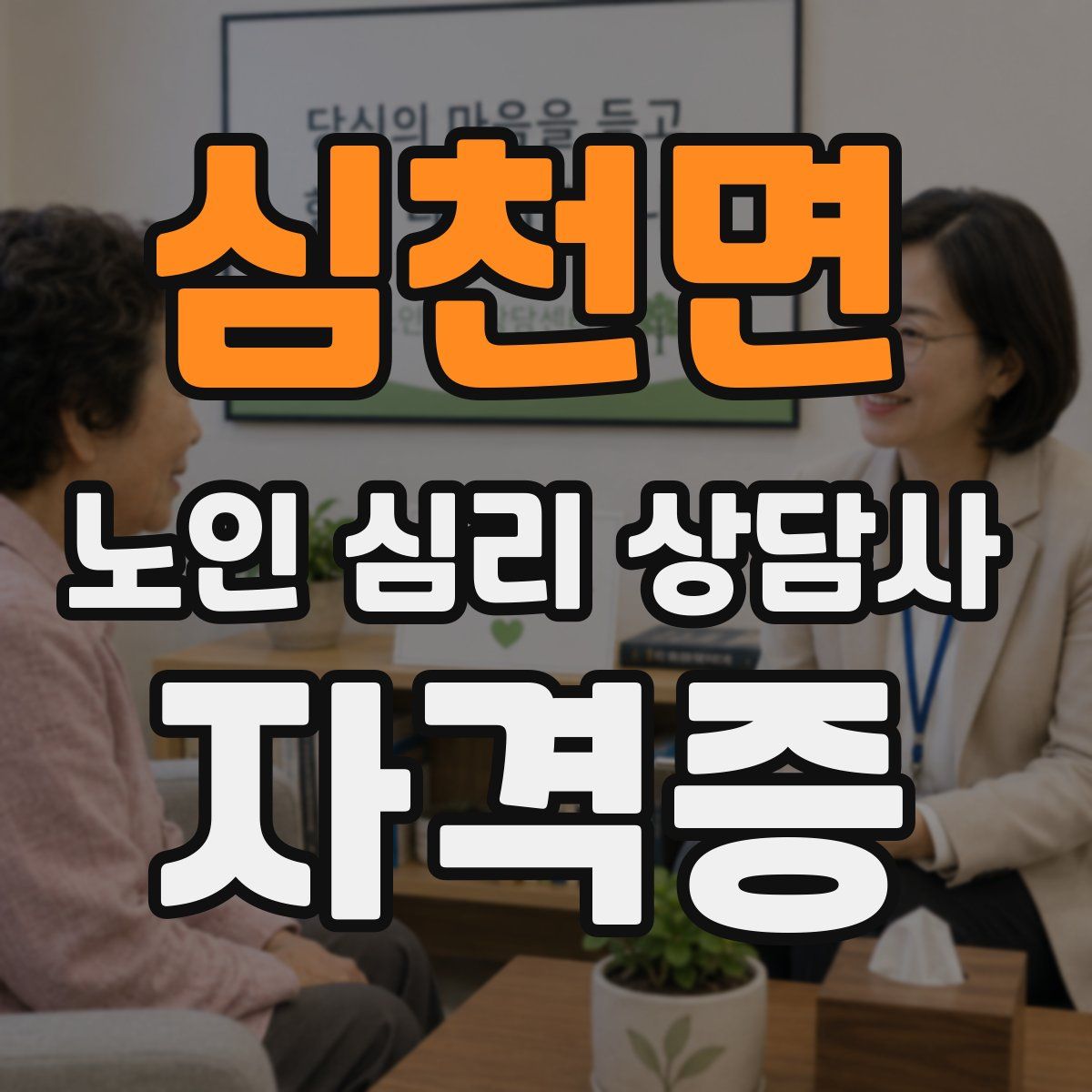 심천면 노인 심리 상담사 자격증