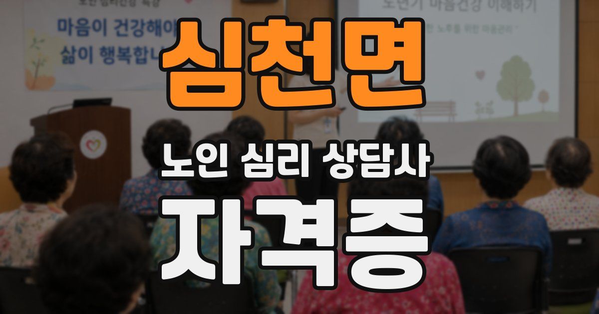 심천면 노인 심리 상담사 자격증
