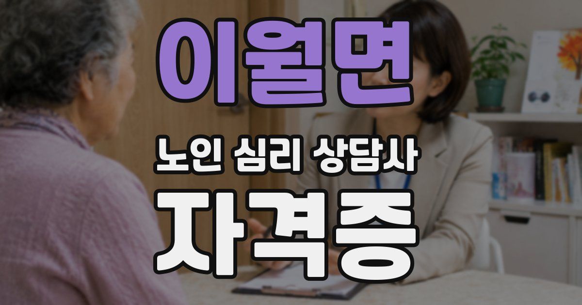 이월면 노인 심리 상담사 자격증