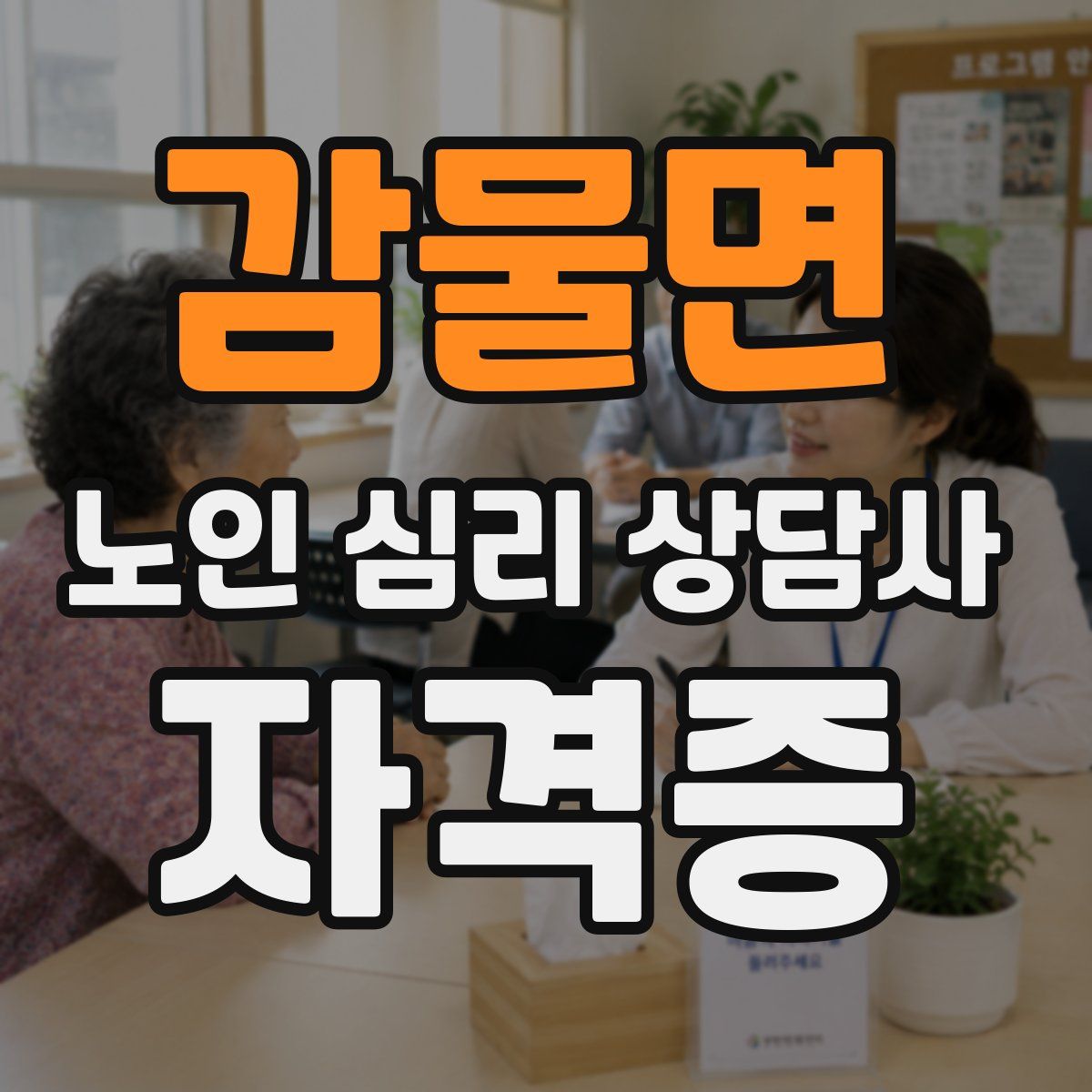 감물면 노인 심리 상담사 자격증