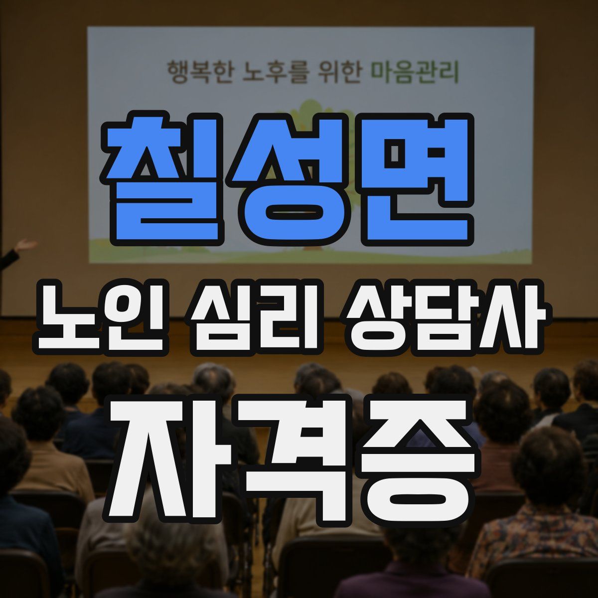칠성면 노인 심리 상담사 자격증