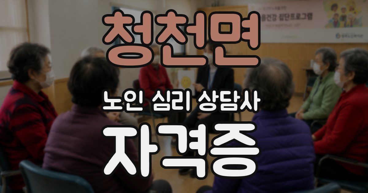 청천면 노인 심리 상담사 자격증