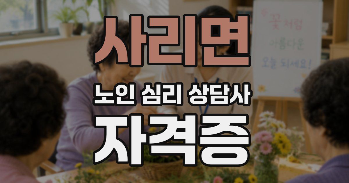 사리면 노인 심리 상담사 자격증