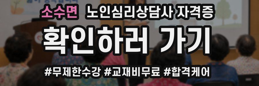 소수면 노인 심리 상담사 자격증
