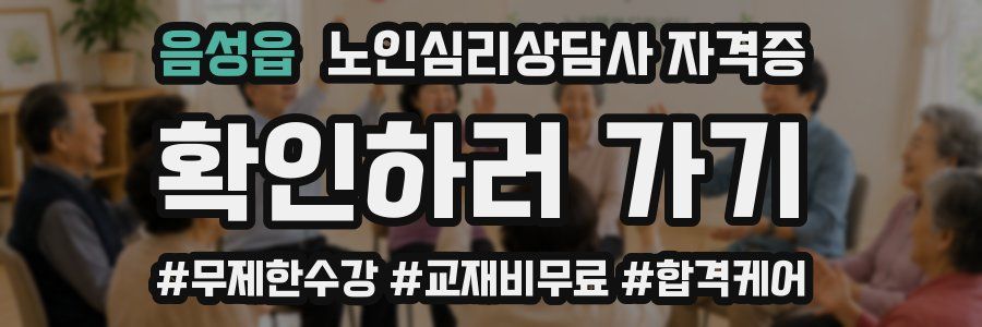 음성읍 노인 심리 상담사 자격증