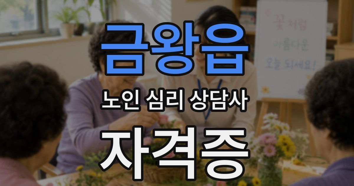 금왕읍 노인 심리 상담사 자격증