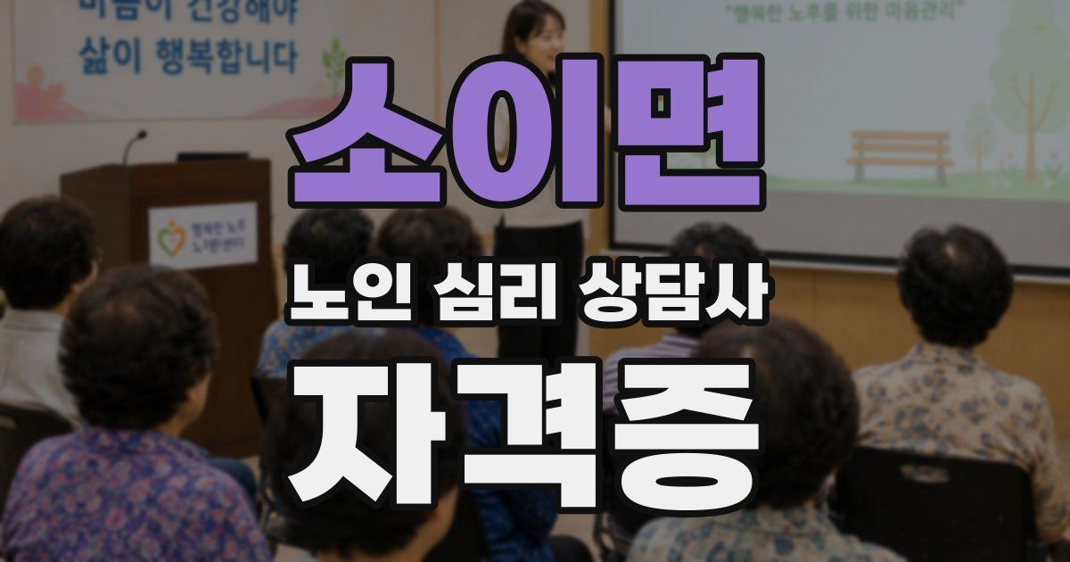 소이면 노인 심리 상담사 자격증