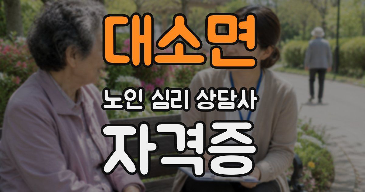 대소면 노인 심리 상담사 자격증