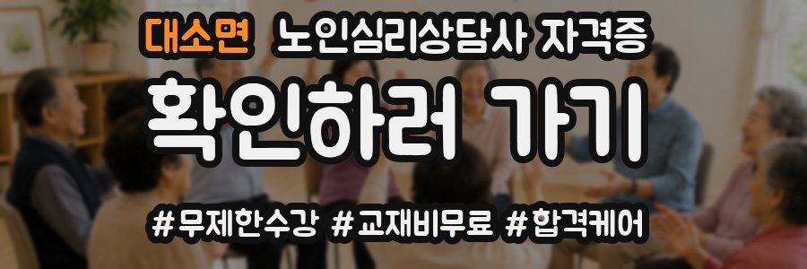 대소면 노인 심리 상담사 자격증