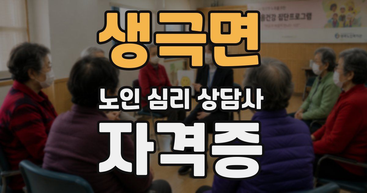 생극면 노인 심리 상담사 자격증