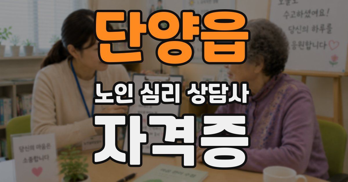 단양읍 노인 심리 상담사 자격증