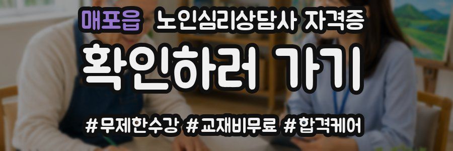 매포읍 노인 심리 상담사 자격증