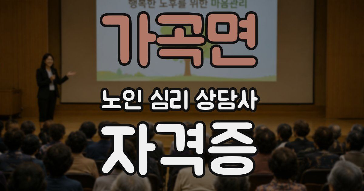 가곡면 노인 심리 상담사 자격증