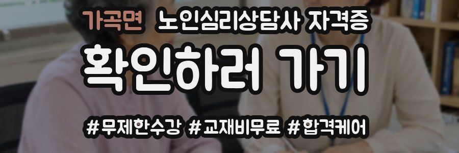 가곡면 노인 심리 상담사 자격증