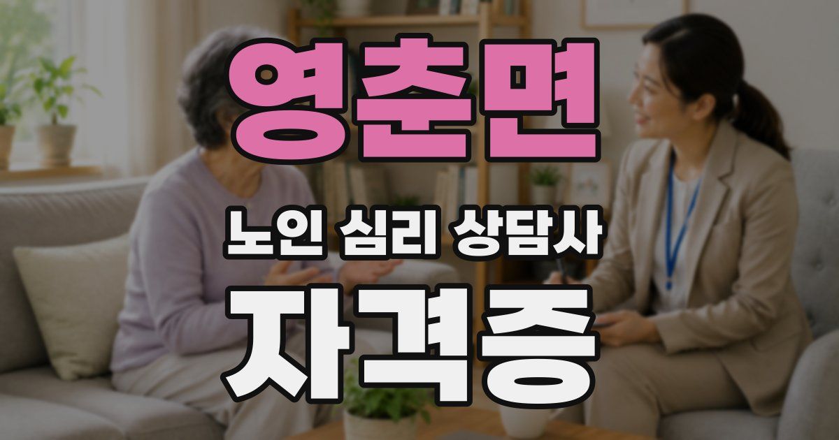 영춘면 노인 심리 상담사 자격증