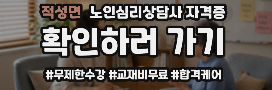 적성면 노인 심리 상담사 자격증