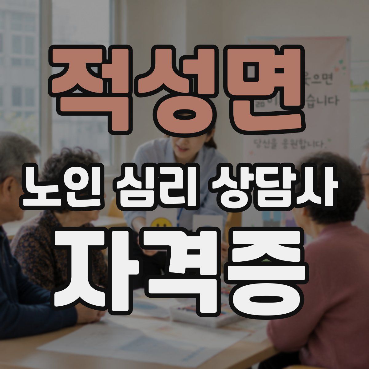 적성면 노인 심리 상담사 자격증