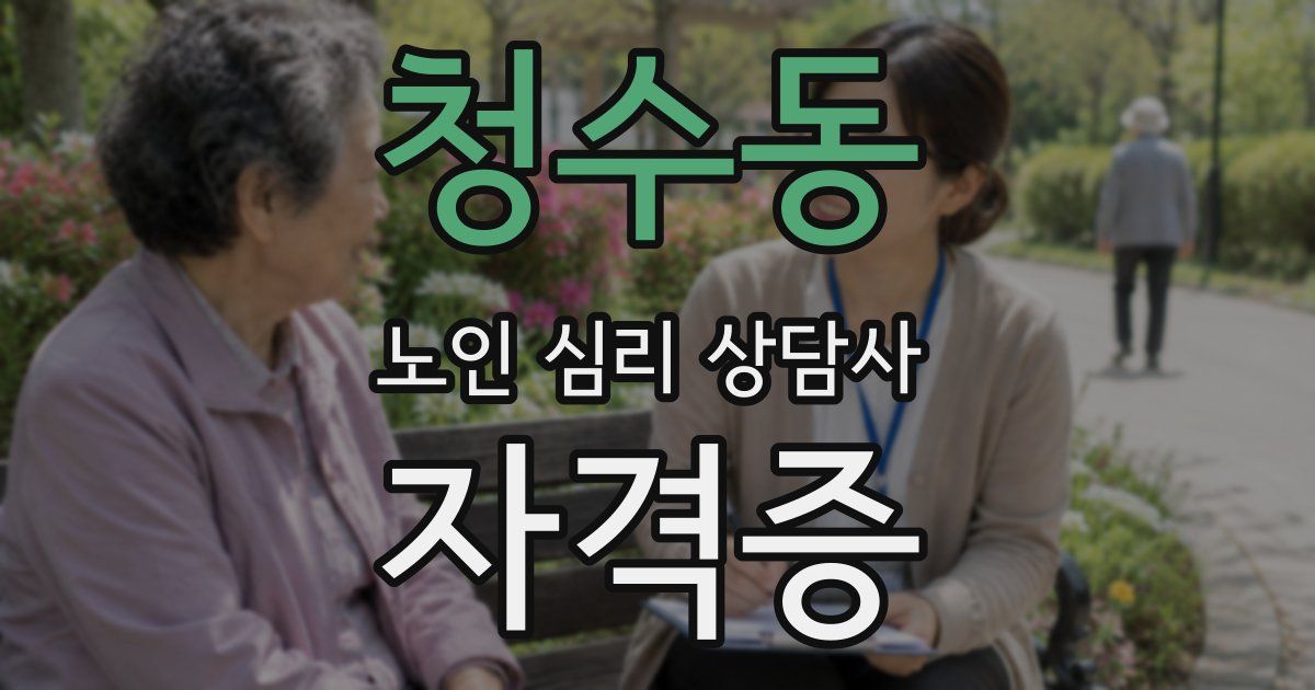 청수동 노인 심리 상담사 자격증