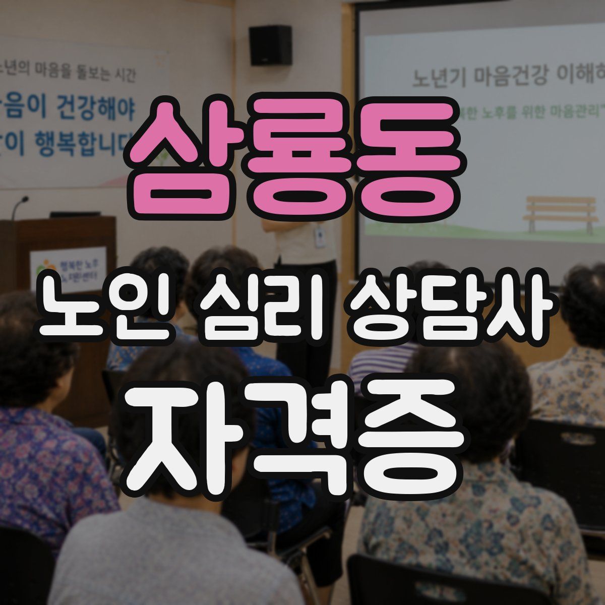 삼룡동 노인 심리 상담사 자격증