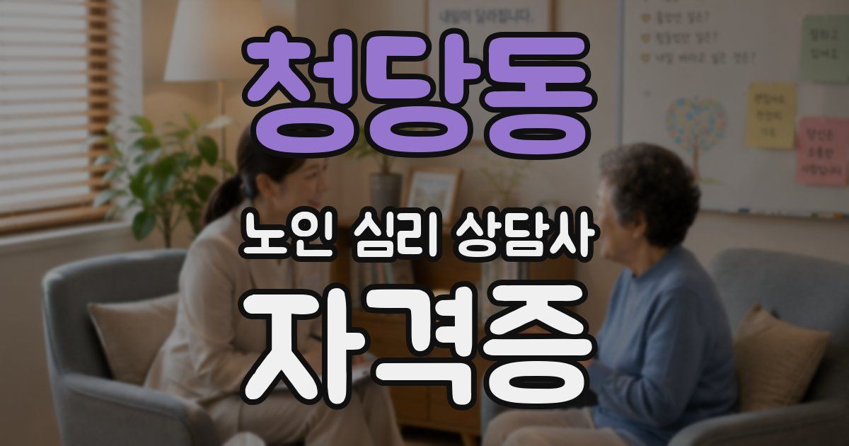 청당동 노인 심리 상담사 자격증