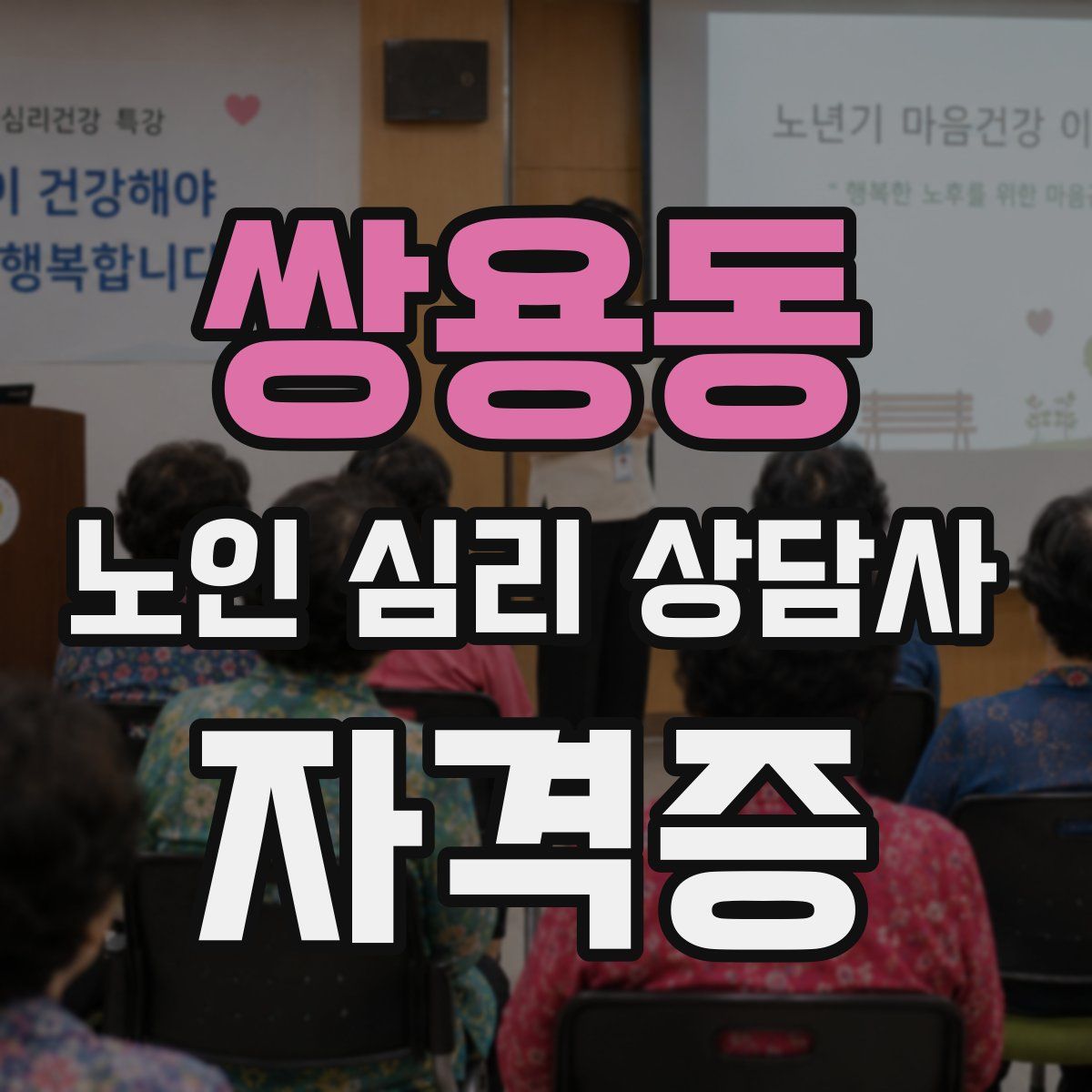 쌍용동 노인 심리 상담사 자격증