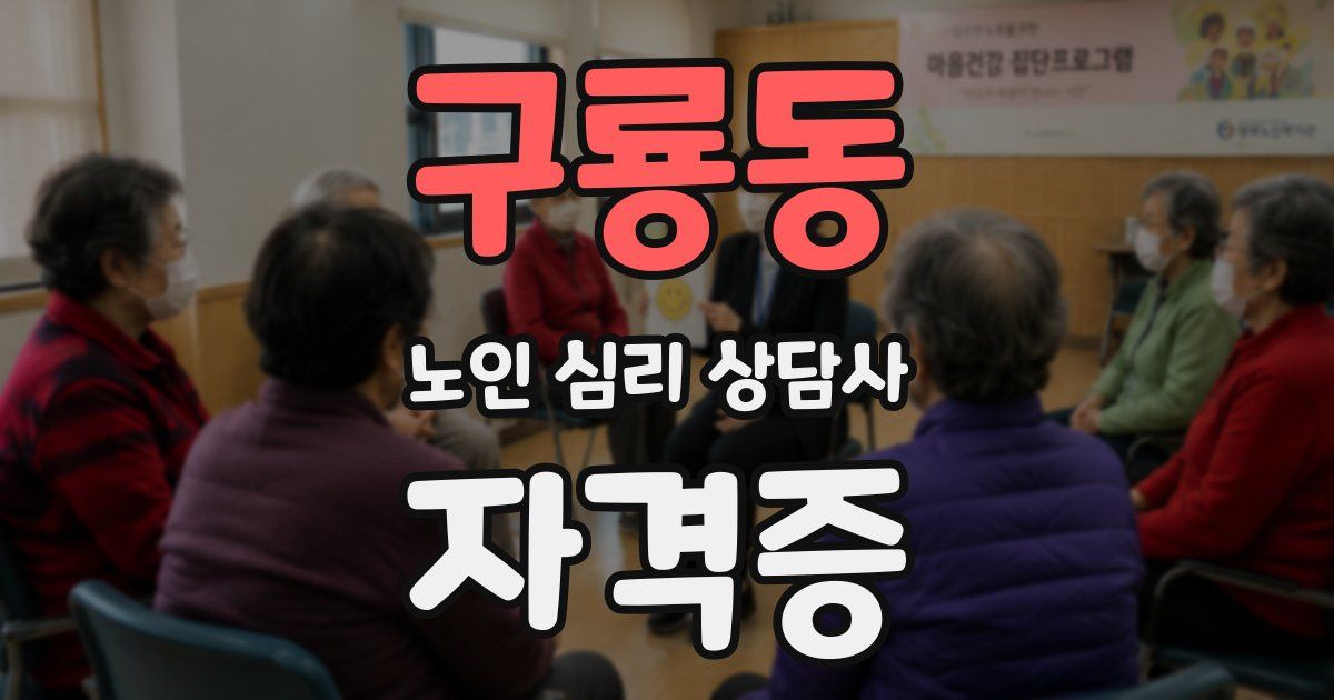 구룡동 노인 심리 상담사 자격증