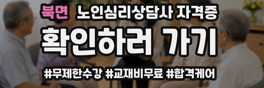 북면 노인 심리 상담사 자격증