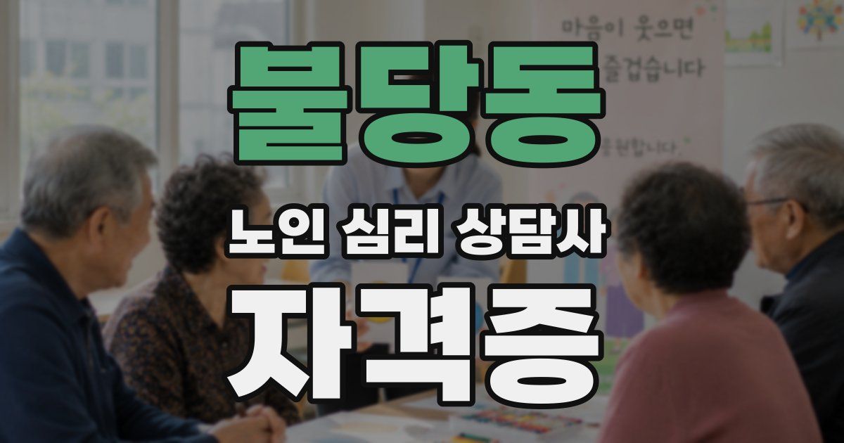 불당동 노인 심리 상담사 자격증