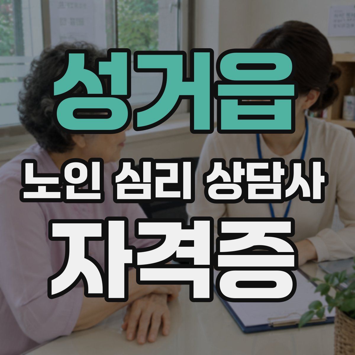 성거읍 노인 심리 상담사 자격증