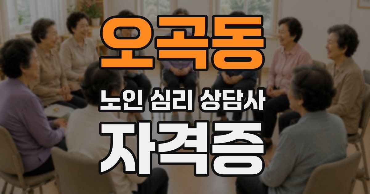 오곡동 노인 심리 상담사 자격증