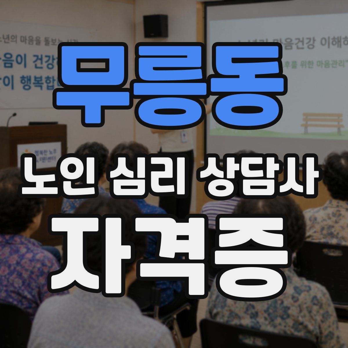 무릉동 노인 심리 상담사 자격증