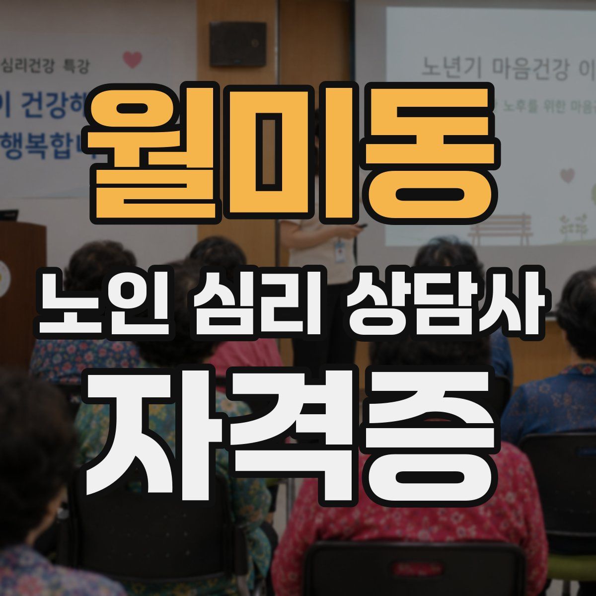 월미동 노인 심리 상담사 자격증