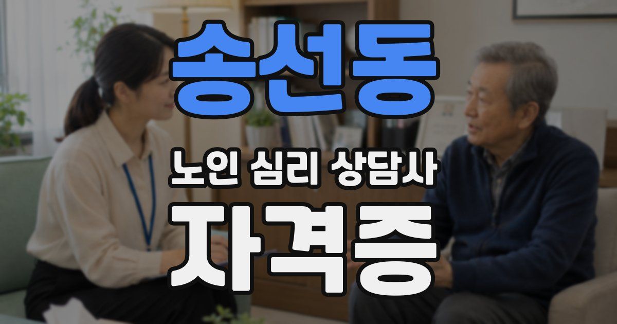 송선동 노인 심리 상담사 자격증