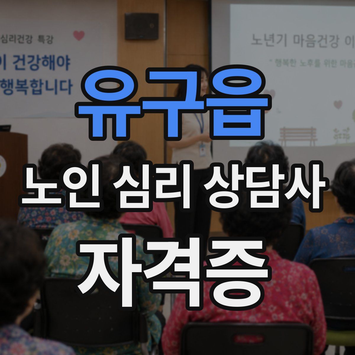 유구읍 노인 심리 상담사 자격증