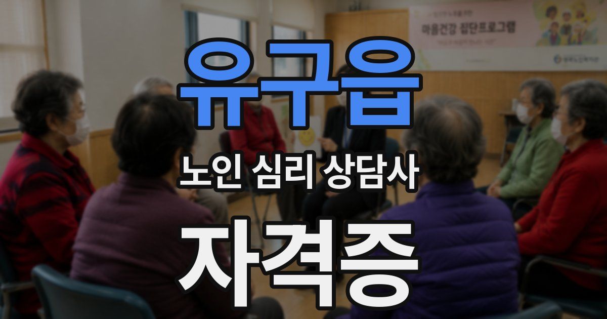 유구읍 노인 심리 상담사 자격증
