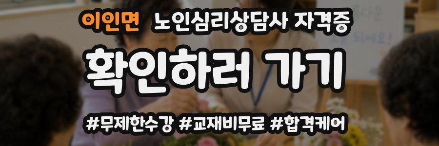 이인면 노인 심리 상담사 자격증