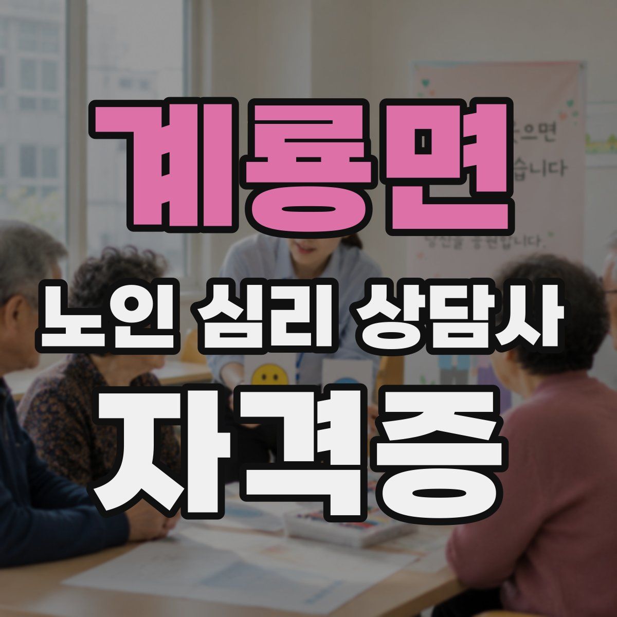 계룡면 노인 심리 상담사 자격증