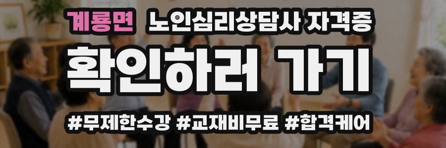 계룡면 노인 심리 상담사 자격증