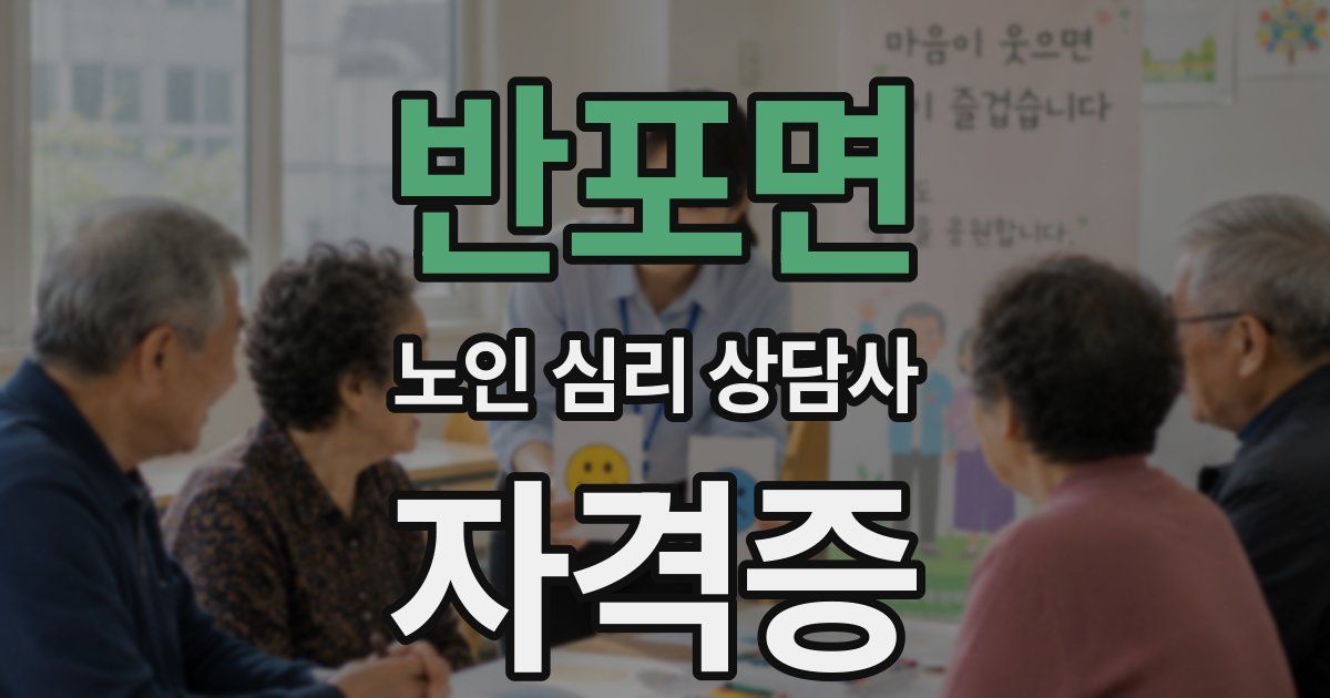 반포면 노인 심리 상담사 자격증