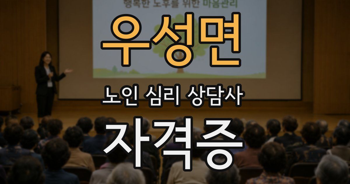우성면 노인 심리 상담사 자격증