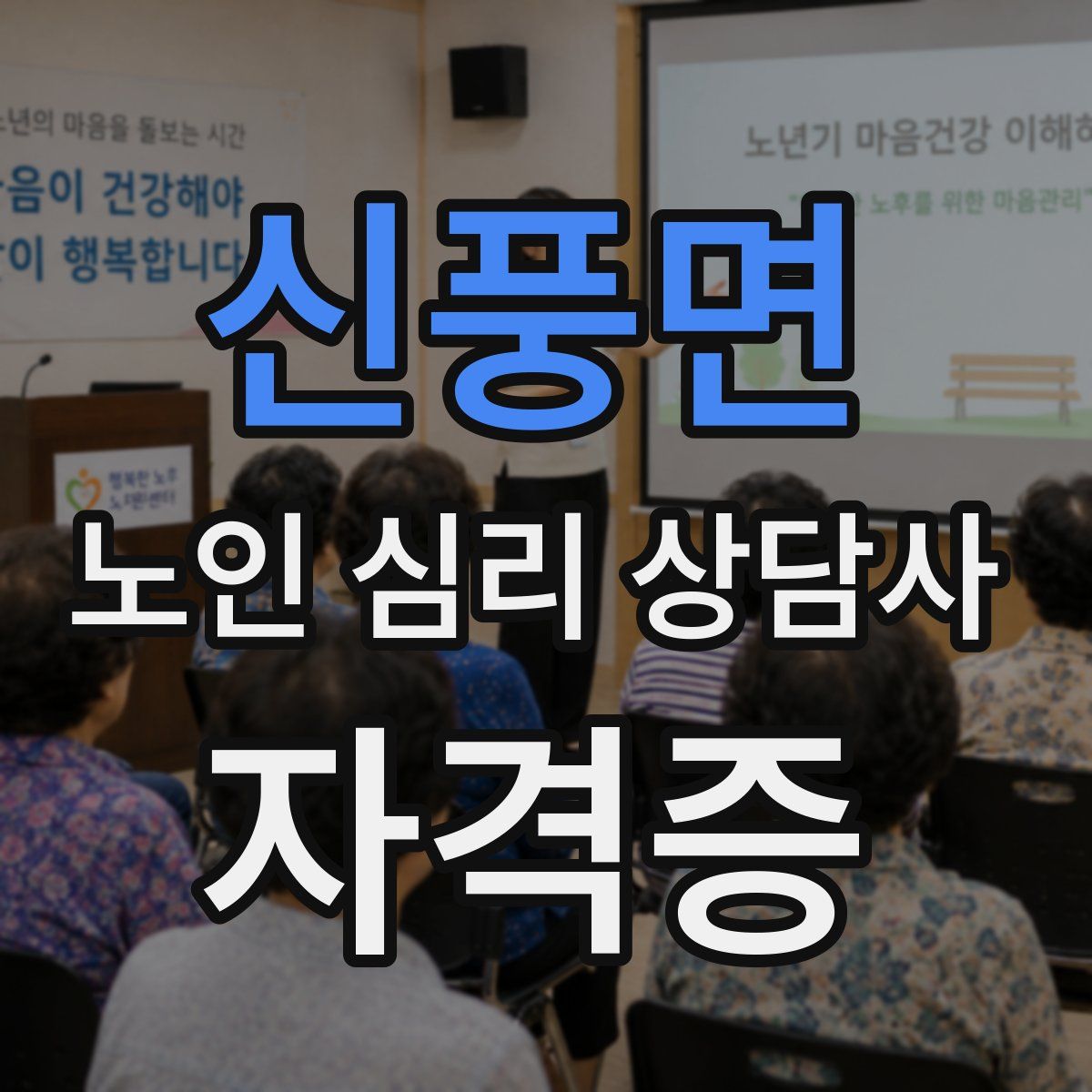 신풍면 노인 심리 상담사 자격증