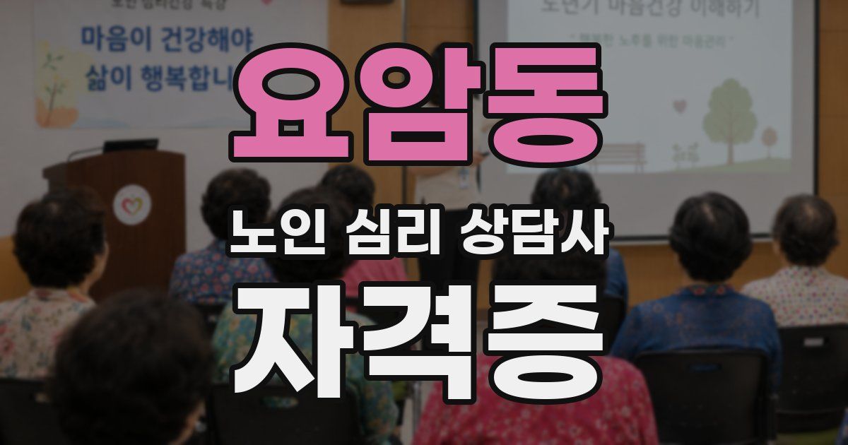 요암동 노인 심리 상담사 자격증