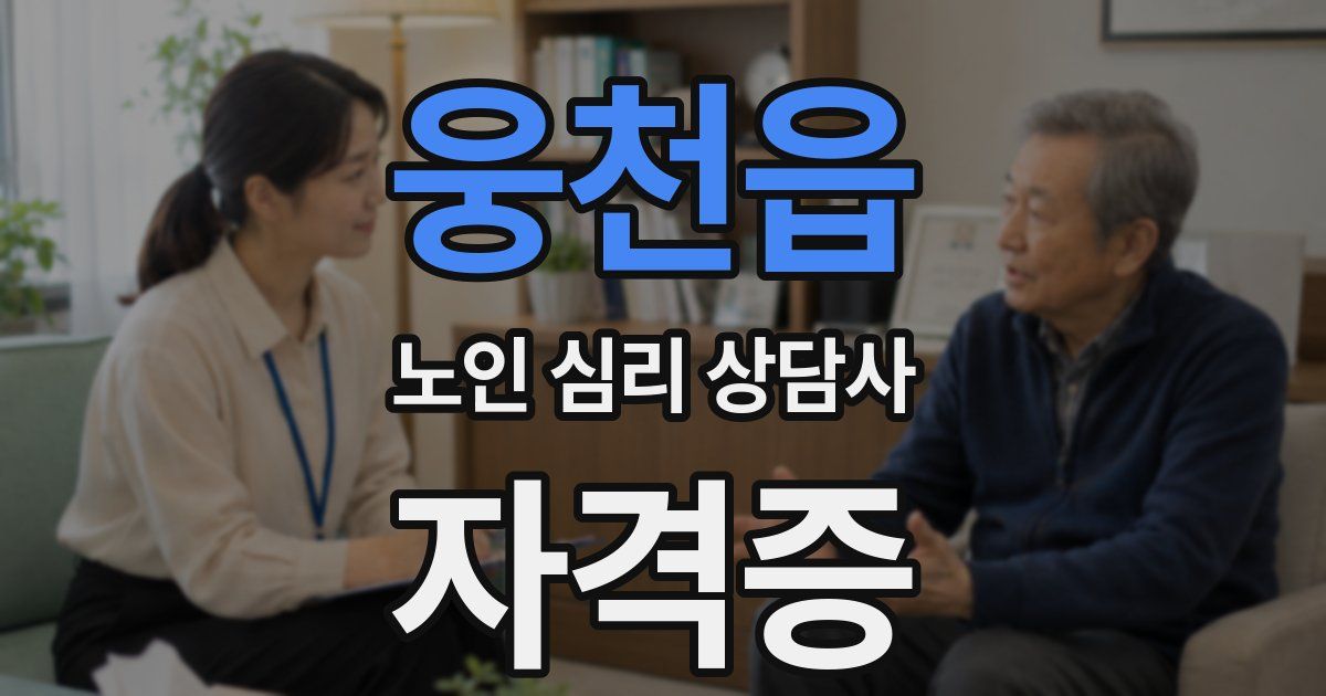 웅천읍 노인 심리 상담사 자격증