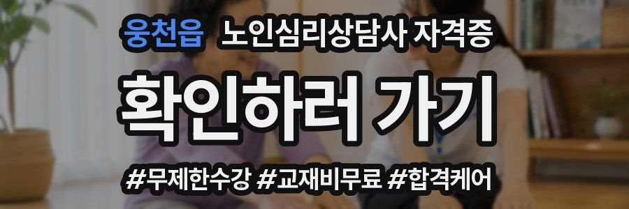 웅천읍 노인 심리 상담사 자격증