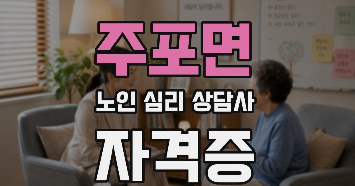 주포면 노인 심리 상담사 자격증