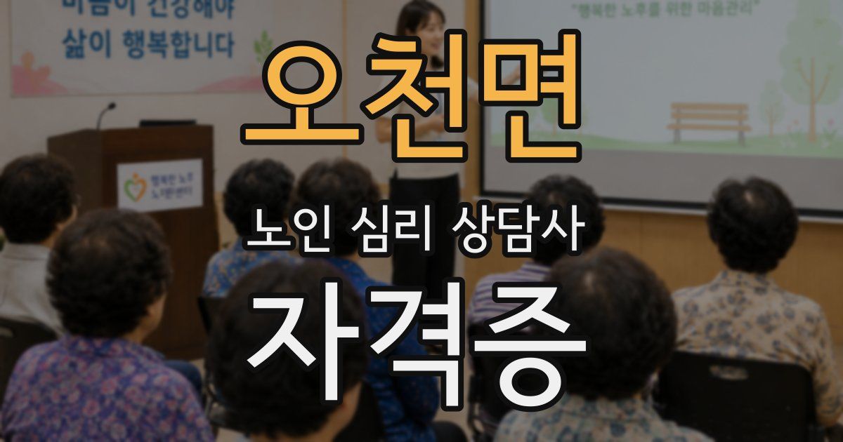 오천면 노인 심리 상담사 자격증