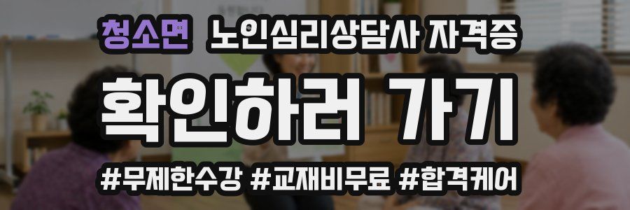 청소면 노인 심리 상담사 자격증