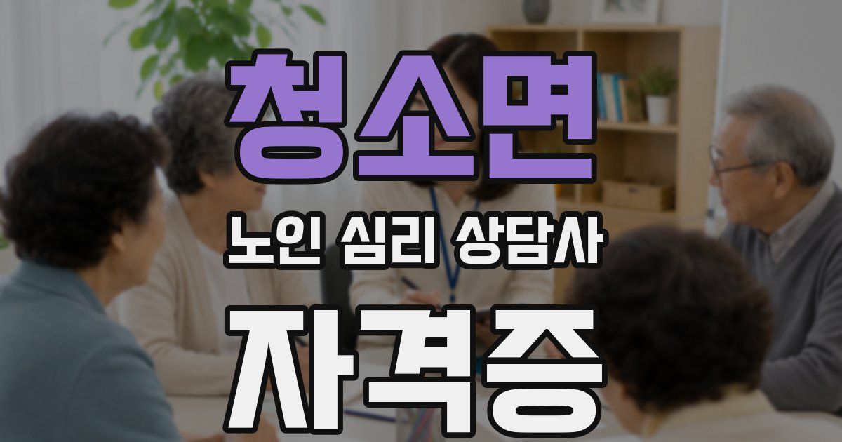 청소면 노인 심리 상담사 자격증